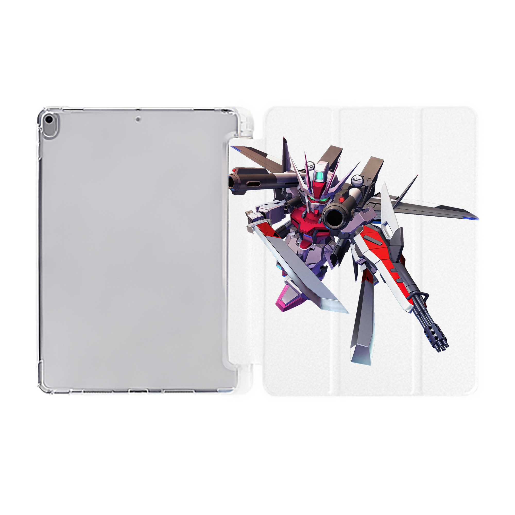 （画像用） 機動戦士ガンダム Mobile Suit Gundam IPad ケース ペン収納付き 三つ折りスタンド PUレザー×シリコン 対応機種9.5/10.5/10.9インチ